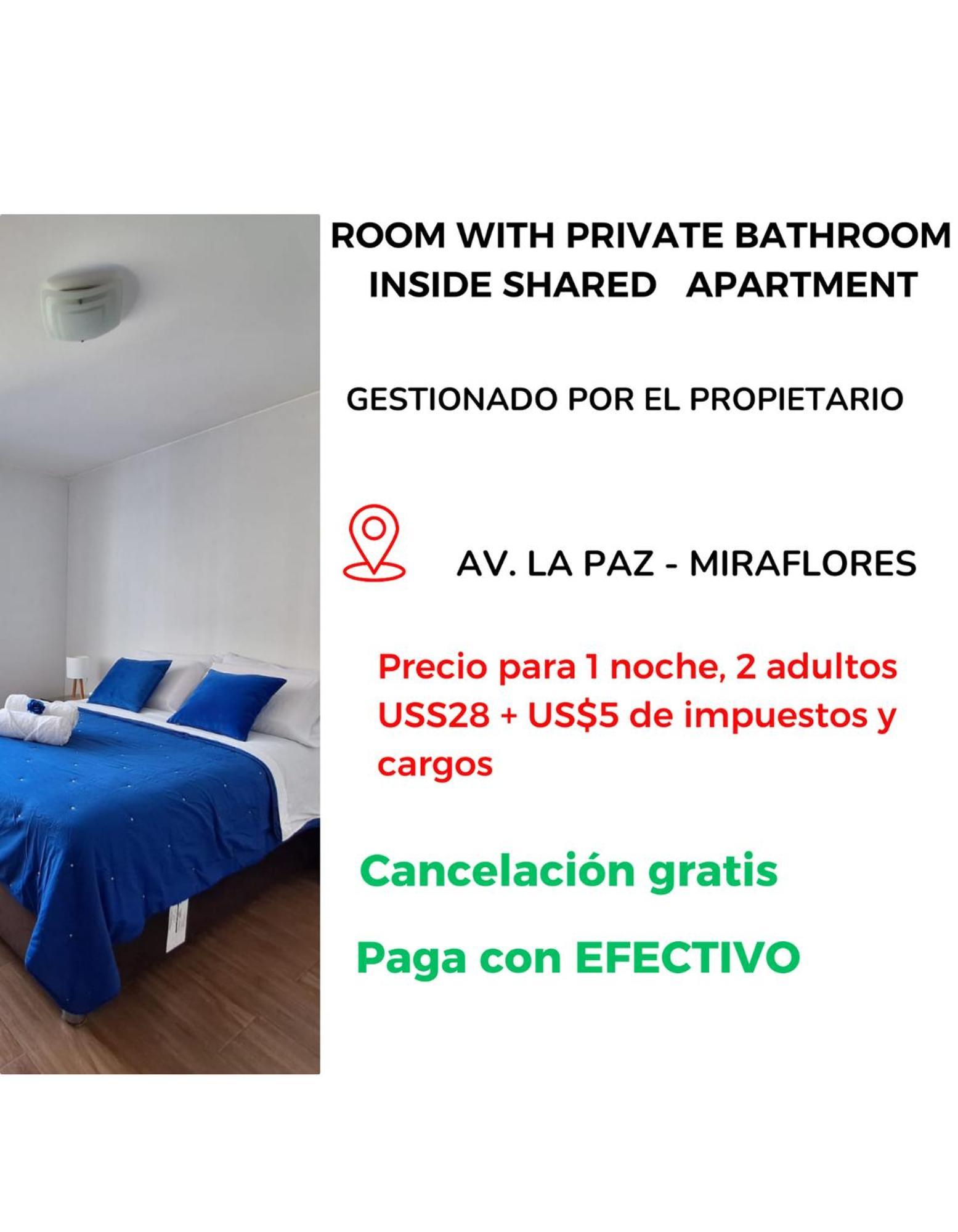 Habitacion Bano Propio La Paz 1 ลิมา ภายนอก รูปภาพ